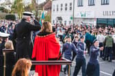 At the Gosport War Memorial Hospital, the Worshipful Mayor of Gosport, Mrs Kirsten Bradley, and Deputy Lieutenant of Hampshire Admiral Sir Philip Jones GCB DL led the Borough in Remembrance.