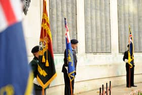 A service was held on Tuesday, November 11, 2025, at the First World War cenotaph in Guildhall Square, Portsmouth, to mark Armistice Day.