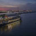 MS Borealis travelling from Rotterdam after being dry-docked for a two-week maintenance programme. A suite of upgrades have been made to the luxury cruise ship.
