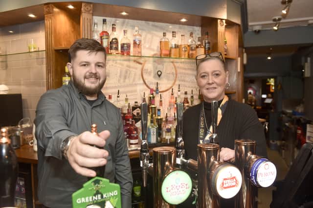 General manager George Skeates and assistant manager Claire Nicholson, pictured in November last year when the Green Posts reopened after a six-figure refurbishment 