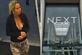Police wish to speak to this woman after hundreds of pounds worth of children's clothes were stolen from Next in Hedge End.