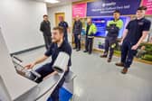 Essity staff members at its Manchester Trafford Park Mill site visit the health station for onsite checks.