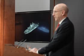 Defence Secretary John Healey delivering a speech on how the UK's defence industry is delivering growth and national renewal across the UK, at No 9 Downing Street on November 19, 2025. he confirmed that the Russian spy ship Yantar was spotted loitering near UK waters.