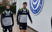 Adrian Segecic, left, and Callum Lang reporting for training on Wednesday morning