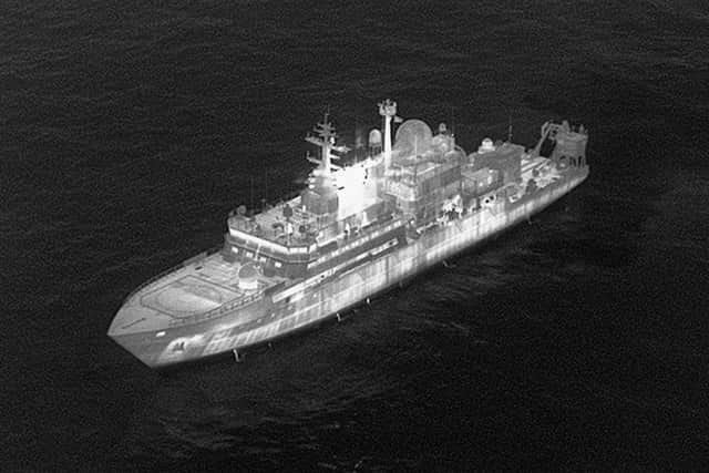 Picture of a Russian ship used by defence secretary John Healey.