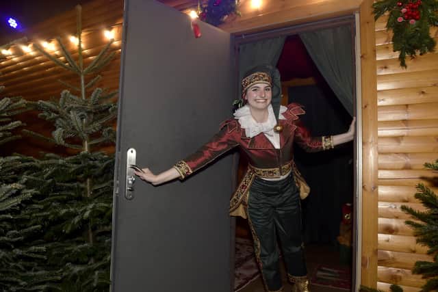 Sprout the Elf, a part of the immersive experience at the Elf Emporium.