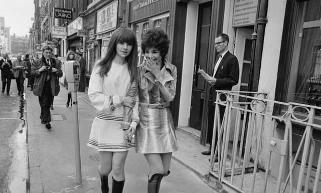 The miniskirt, sported here by models Chrissie Shrimpton and Linda Keith, was the defining fashion of the 60s
