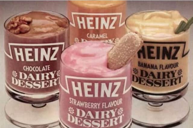 Heinz Dairy Dessert came in a variety of flavours