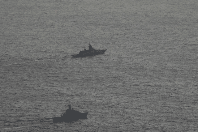 HMS Severn was deployed to track two Russian ships sailing across the English Channel.