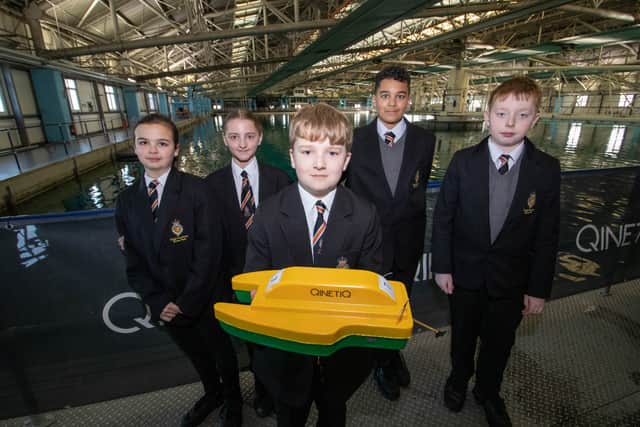 QinetiQ, Gosport is be hosting its Powerboat Challenge on Friday 21st November 2025

Pictured: Local School, Kings Academy Brune Park, Charlotte, Grace, Head of faculty Saagar Jagatia, William and Marcus with their powerboat

Picture: Habibur Rahman