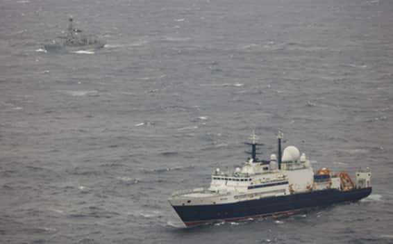 Russian spy ship Yantar operating on the edge of UK waters and has directed lasers at pilots of surveillance aircraft monitoring its activities.