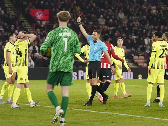 Pompey's Terry Devlin red card tonight.