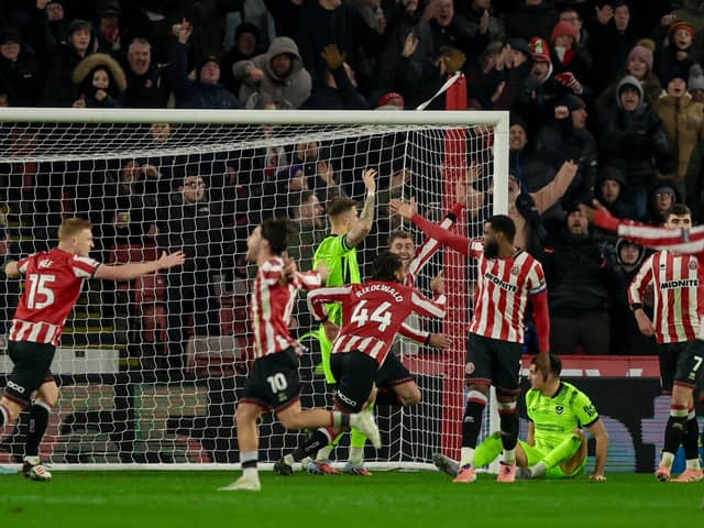 Pompey concede from a corner once again as Patrick Bamford scores for Sheffield United on Wednesday night. Pic: Simon Davies/ProSportsImages
