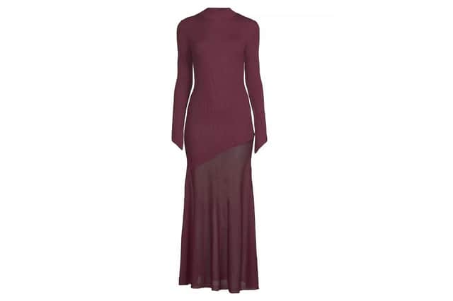 Michelle Keegan knitted asymmetric hem dress