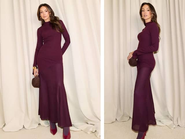 I’m so glad I waited for the Cyber Monday sale to get the Michelle Keegan Burgundy dress