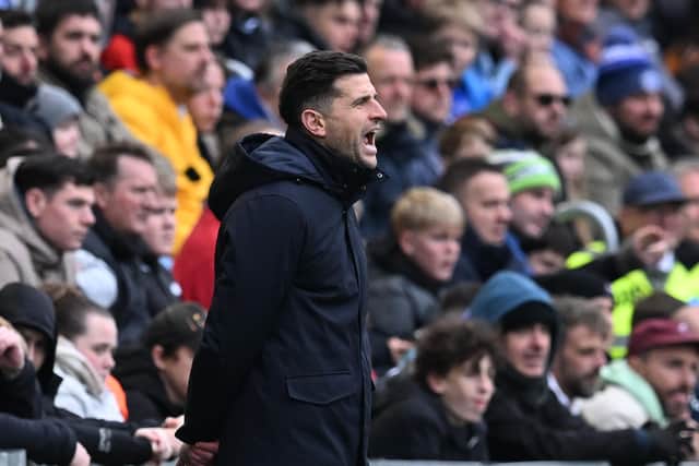 Pompey head coach John Mousinho has won two of his last 14 matches. Picture: Graham Hunt/ProSportsImages