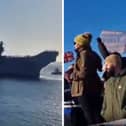 The HMS Prince of Wales is welcomed back to Portsmouth on November 30 2025.