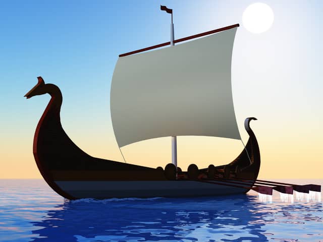 A Viking longship like those once used by Norse settlers who travelled to Britain.
