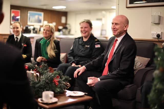 HMS Prince of Wales sailors spoke about their experiences during Operation Highmast, with defence secretary John Healey being a guest aboard ship.