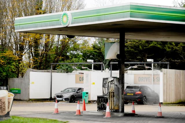 The scene at the BP petrol station in Broom Way, Lee-on-the-Solent, last December