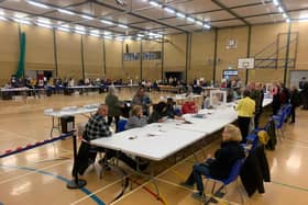 An election count in Havant