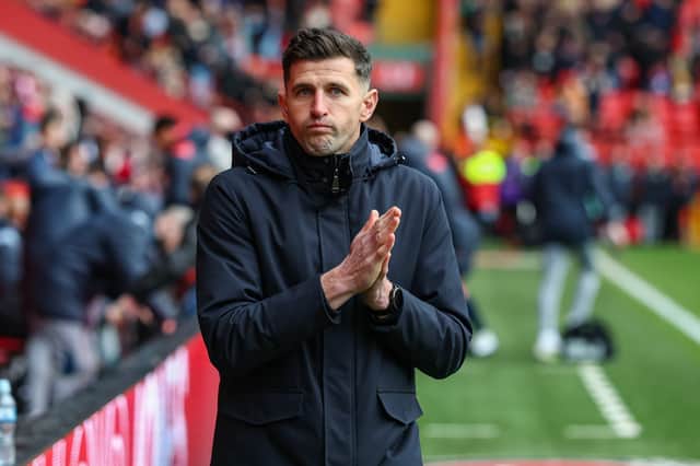 John Mousinho was touched by the response of travelling fans after going over to applaud them after the Charlton match was abandoned. Picture: Toyin Oshodi/ProSportsImages