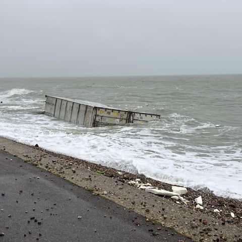 Container and bananas wash up on Selsey beach