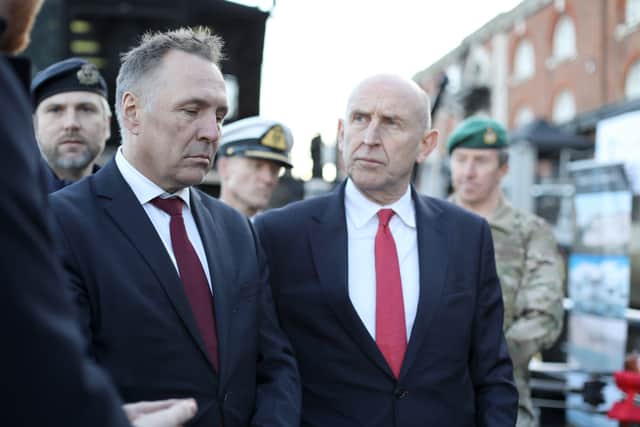 Defence secretary John Healey alongside his Norwegian counterpart aboard XV Patrick Blackett.