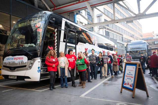 The coach was filled with 53 people named Carol and Noel singing festive songs.
