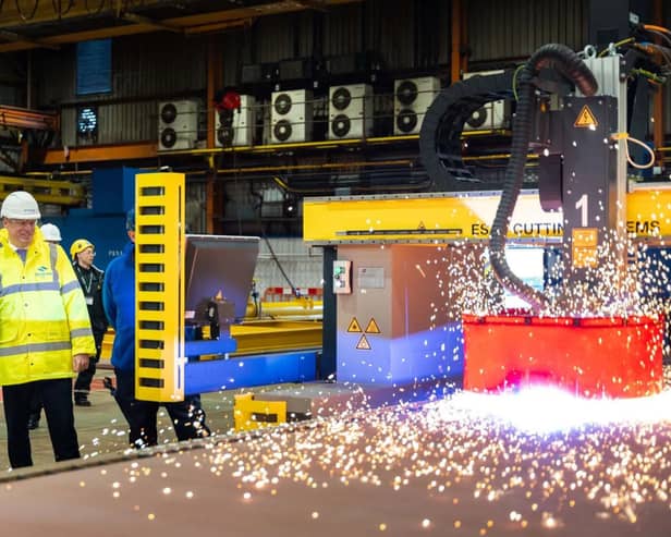 The first steel being cut for RFA Resurgent.