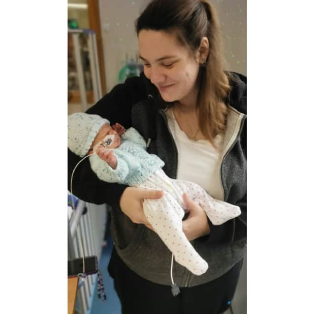 Alice Morby with baby George at Southampton General Hospital.