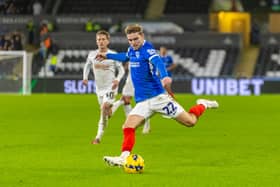Pompey's Zak Swanson was forced off at Swansea City last night. Pic: Dan Minto/ProSportsImages