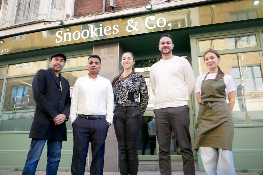 Snookies & Co has opened in Osborne Road, Southsea. 

Pictured is: (l-r) Kaz Miah, CEO, Rubel Miah, partner, Allanah Smithson, manager, George Purnell, partner and Issy Middlewood, front of house. 
