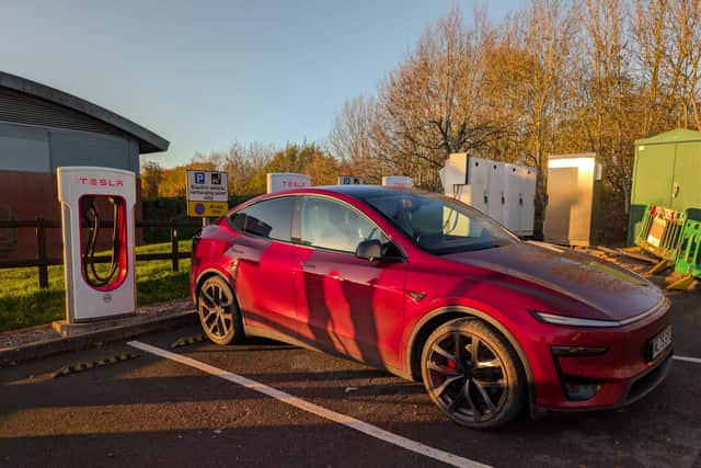 A top-up in Telford wasn't really necessary, the Tesla was ready to make it all the way home