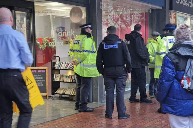 Police were spotted ejecting the man 