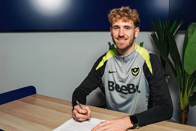Nicolas Schmid last week signed a new Pompey deal, keeping him at Fratton Park until the summer of 2029. Picture: Portsmouth FC