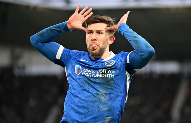 Callum Lang has two goals in eight appearances for Pompey during an injury-wrecked season to date. Picture: Getty Images