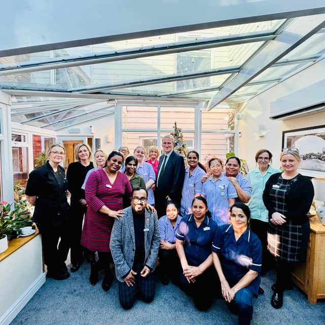 MP Damian Hinds visited Wisteria Lodge in Hordean to celebrate it winning Care Team of the Year 2025 at the National Care Awards.