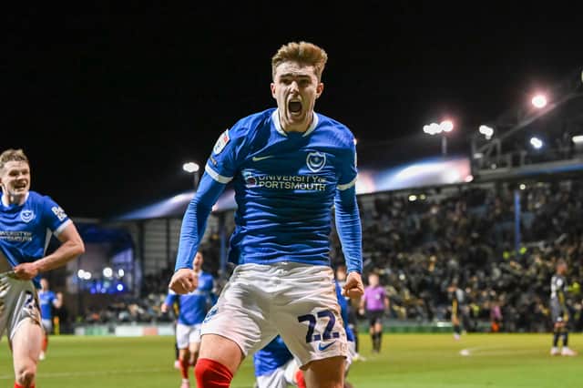 Zak Swanson celebrates Minhyeok Yang's 98th-minute winner over Charlton in a dramatic finale. Picture: Graham Hunt/ProSportsImages