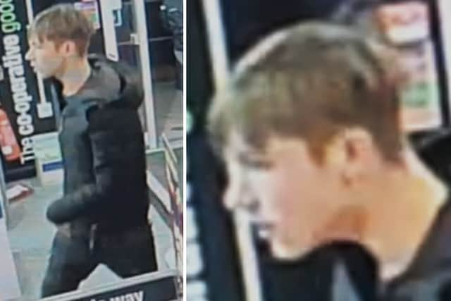 Police wish to speak to this male after a woman and a shop worker were attacked in Chichester.