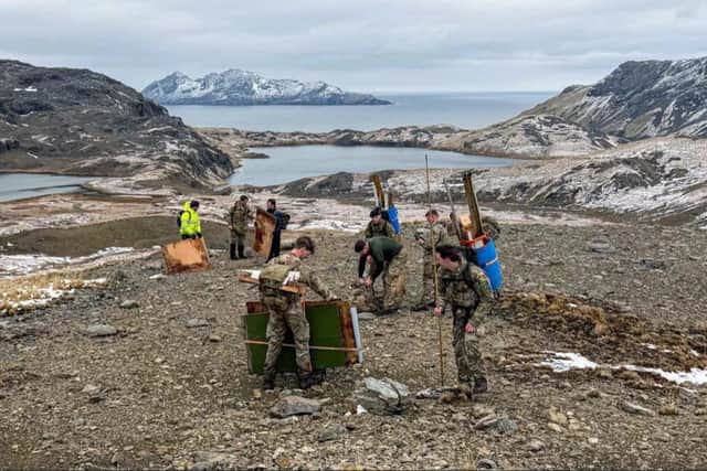 Army personnel training in South Georgia.