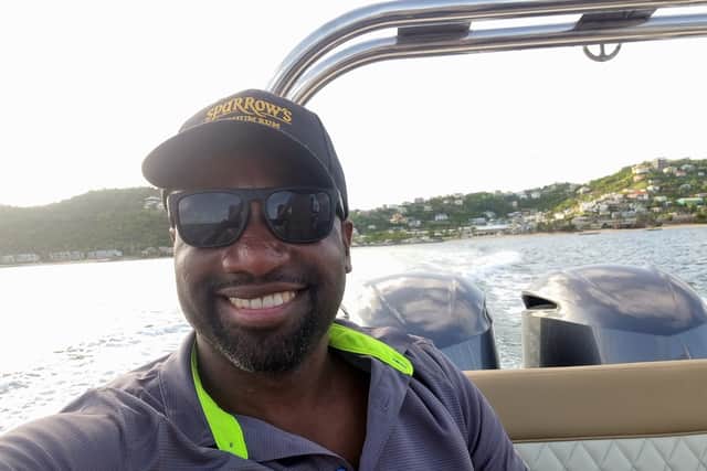 Sub Lt Ashta 'Ash' McMillan during his relief work in St Vincent and the Grenadines