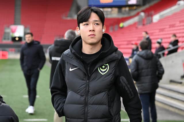 Minhyeok Yang’s lack of regular action for Pompey prompted Spurs to recall him. Picture: Graham Hunt/ProSportsImages