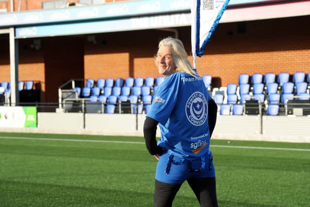 Clare Martin MBE, CEO of Pompey in the Community, is taking on five marathons in five days called The Pompey Plod starting on Monday January 12, 2026, raising money for the John Jenkins Stadium. 

Picture: Sarah Standing (060126-9268)
