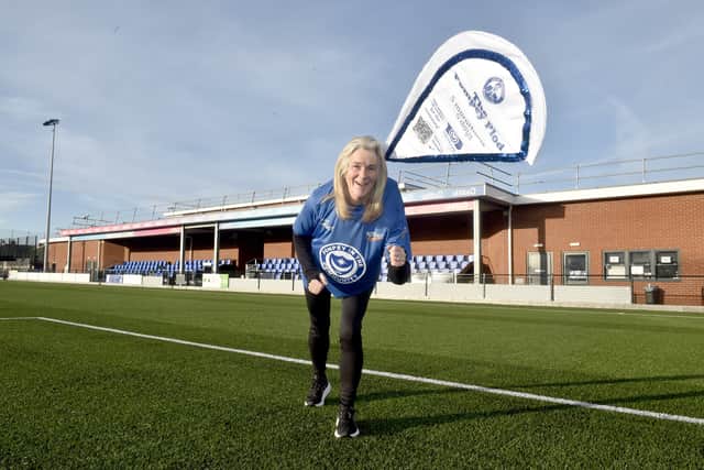 Clare Martin MBE, CEO of Pompey in the Community, is taking on five marathons in five days called The Pompey Plod starting on Monday January 12, 2026, raising money for the John Jenkins Stadium. 

Picture: Sarah Standing (060126-4038)