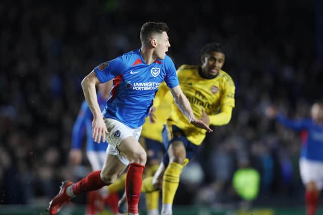 James Bolton still defends his infamous tackle when Pompey last met Arsenal in March 2020. Picture: Joe Pepler