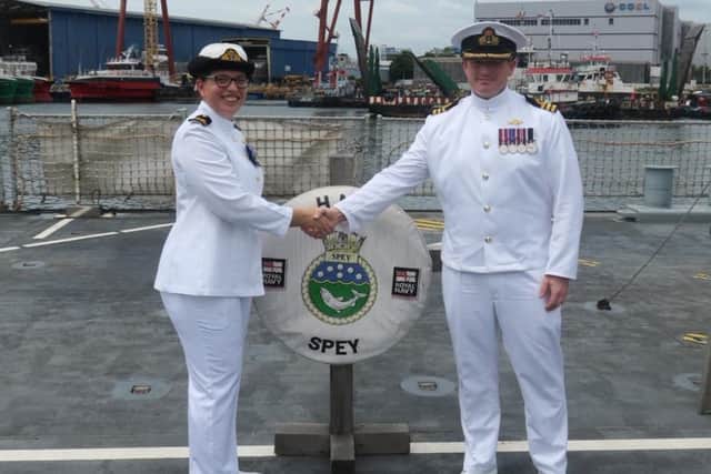 Cdr Daniel Briscoe has assumed command of the Royal Navy patrol vessel HMS Spey.