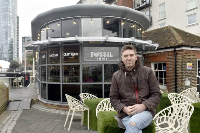 After previously being on a temporary contract, The Fossil Thief has confirmed it will stay as a permanent fixture at Gunwharf Quays.

Pictured is: One of the directors at The Fossil Thief Joe Ross.

Picture: Sarah Standing (090126-4187)