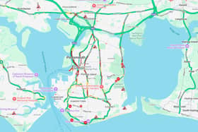 Portsmouth traffic on Saturday, January 10.