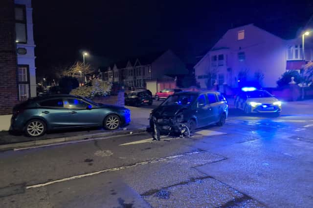 A woman suffered minor injuries in a collision involving two cars on Kirby Road on Saturday night.